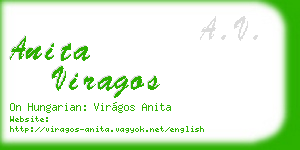 anita viragos business card
